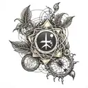 serotonin hormone structure and protection symbol tattoo design idea