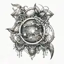 serotonin hormone structure and protection symbol tattoo design idea