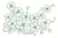 4 leaf clover vine growing tattoo design idea