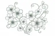 4 leaf clover vine growing tattoo design idea