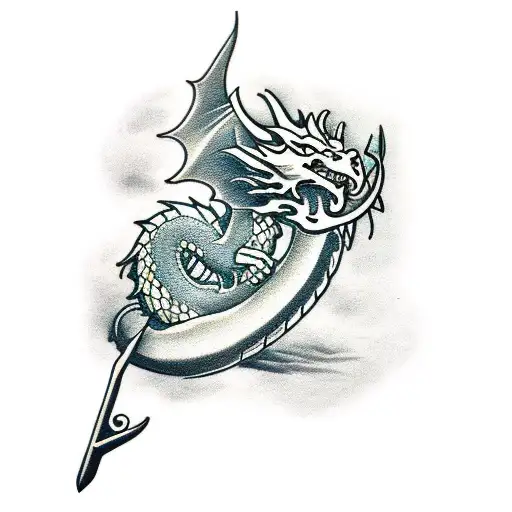 Dragon, Sword tattoo design idea