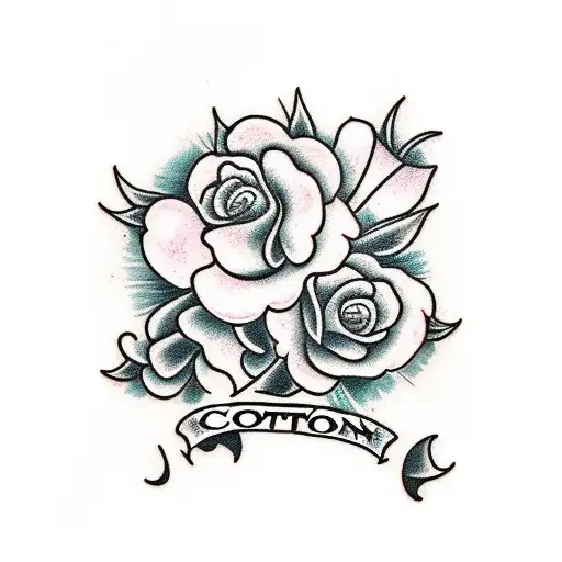 Cotton tattoo on the right inner forearm.