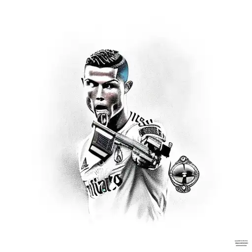 Portrait Cristiano Ronaldo black and white design