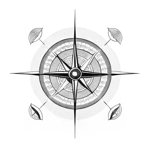 Airplane compass tattoo design idea