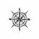 Compass with airplane tattoo design idea