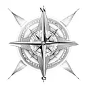 Compass with airplane as needle tattoo design idea
