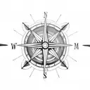 Airplane compass tattoo design idea
