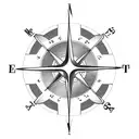 Airplane compass tattoo design idea
