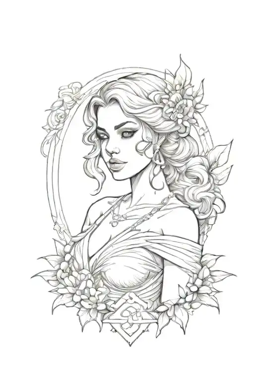 full body Aphrodite realistic sexy girl shoulder tattoo tattoo design idea