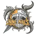 nine inch nails logo with teeth tattoo design idea