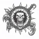 nine inch nails logo with teeth tattoo design idea