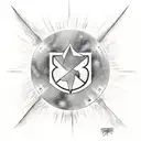 Dr Fate (from DC comics) with lightening and bats behind him  tattoo design idea