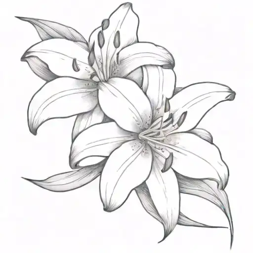 tiger lily with the numbers 3,1,2,5 hidden within it tattoo design idea