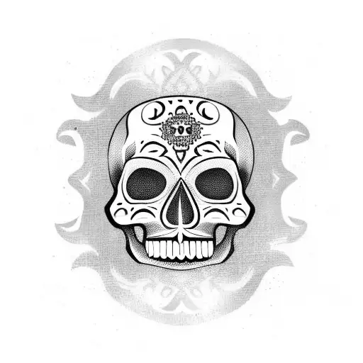 mexican skull tattoo design idea