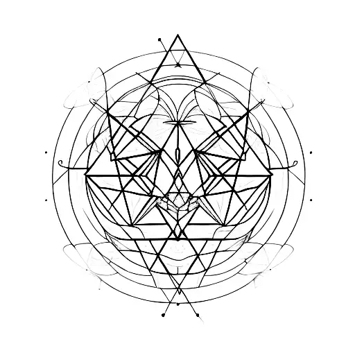 A geometric design inspired by the techniques of DBT (Dialectical Behavior Therapy) tattoo design idea