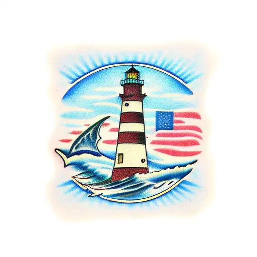 ct license plate lighthouse tattoo design idea