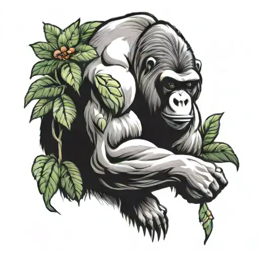a full arm sleeve of a silverback gorilla to represent the country I am from, Rwanda.   tattoo design idea