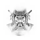 samurai com buda tattoo design idea