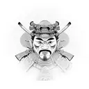 samurai com buda tattoo design idea