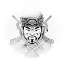 samurai com buda tattoo design idea
