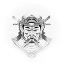samurai com buda tattoo design idea