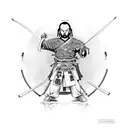 samurai com buda tattoo design idea