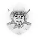 samurai com buda tattoo design idea