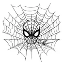 Spider-Man's mask with a subtle spiderweb pattern in a minimalist style tattoo design idea