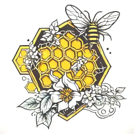 honeycomb pattern   tattoo design idea