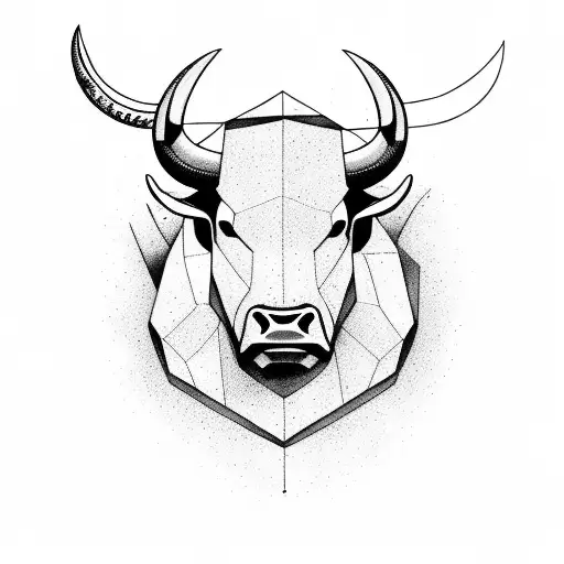 A majestic bull standing in a wilderness landscape, symbolizing power and respect tattoo design idea