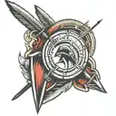 SPARTAN SPEAR AND SHIELD AND SPEAR tattoo design idea