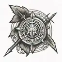 SPARTAN SPEAR AND SHIELD AND SPEAR tattoo design idea