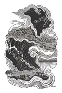 Running and topographic map tattoo design idea