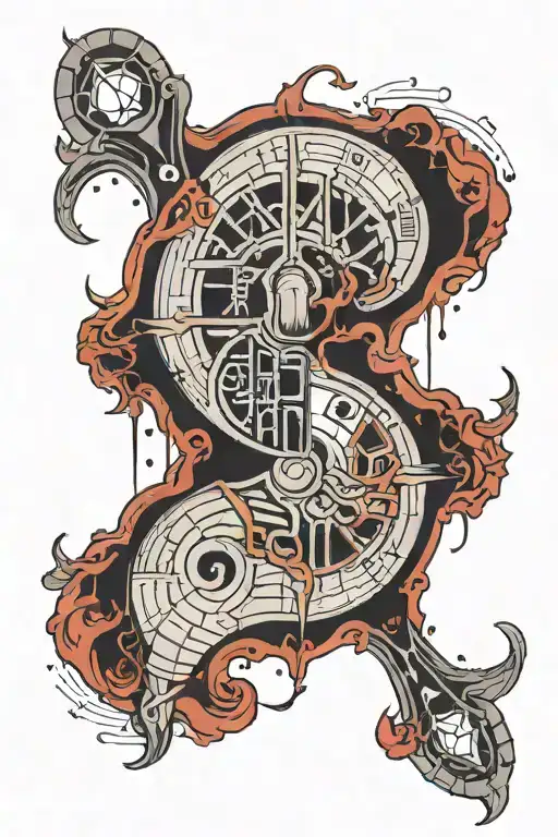 skin torn open showing binary code tattoo design idea