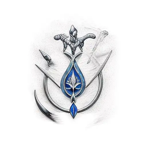  Trident of water tattoo design idea