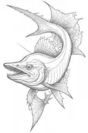 swordfish sailfish shark tattoo design idea