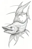swordfish sailfish shark tattoo design idea