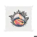 peach tree with hedgehog tattoo design idea