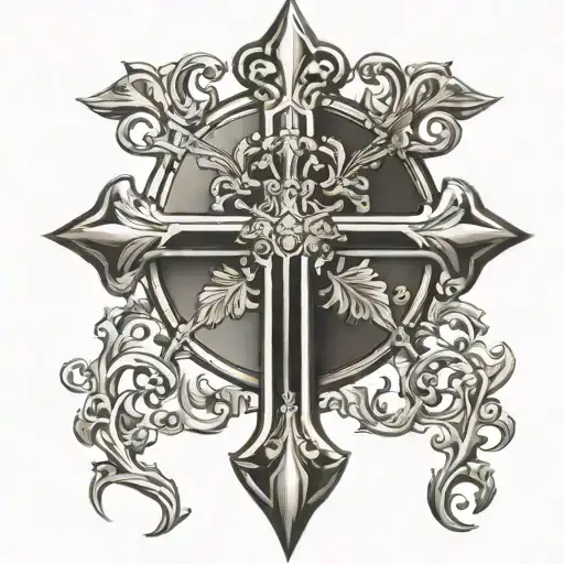 catholic cross  tattoo design idea