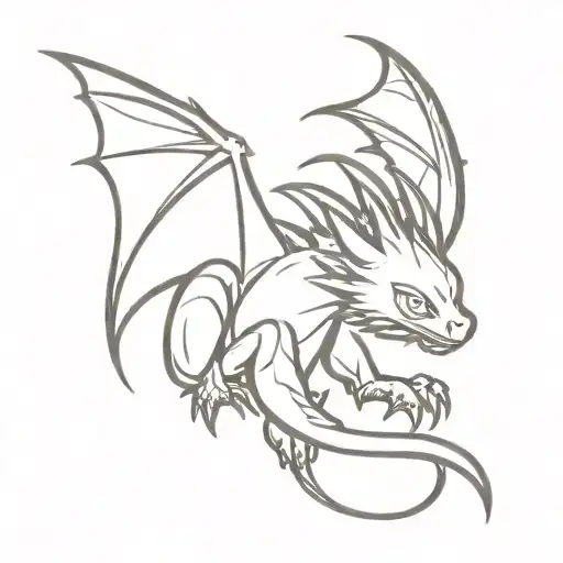Toothless dragon tattoo design idea