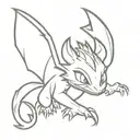 Toothless dragon tattoo design idea
