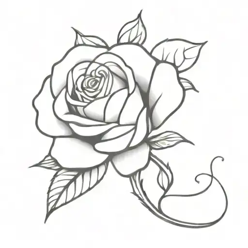 draws a tattoo of a rose. On the stem of the rose is written the phrase "to infinity and beyond" and just before the "an tattoo design idea