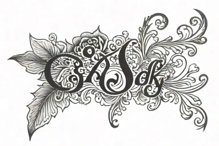 Stephanie in European cursive tattoo design idea