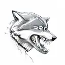 A wolf fighting a bear tattoo design idea