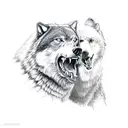 A wolf fighting a bear tattoo design idea