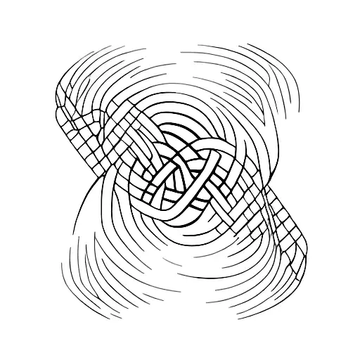 Willow tree with DNA helix as the trunk merging into a waterfall tattoo design idea