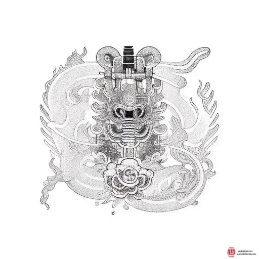 neon sign written in Quoc-ngu banh mi tattoo design idea