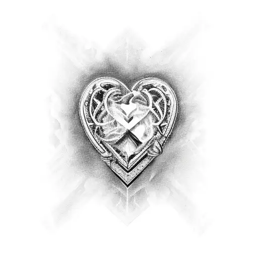 broken chain masculine hidden heart shape tattoo design idea