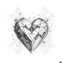 broken chain masculine hidden heart shape tattoo design idea