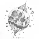 upper moon one tattoo design idea